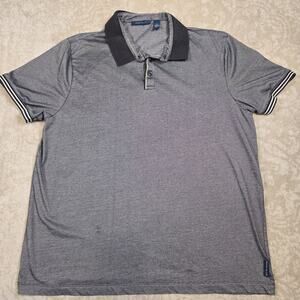 PERRY ELLIS ICON Golf Polo Shirt Small Grey Black Moisture-wicking Breathable
